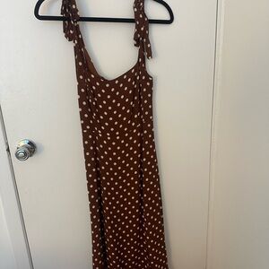 Reformation Twilight Midi Length Dress in Au Lait